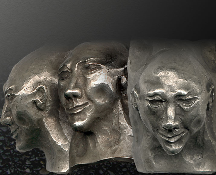 Edgar Palme - Ziselierarbeiten, ziseliertes kleines Köpfchen 17 x 13 x 10mm aus Silber