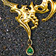 Edgar Palme, Gold Collier, 22 karat mit Smaragd